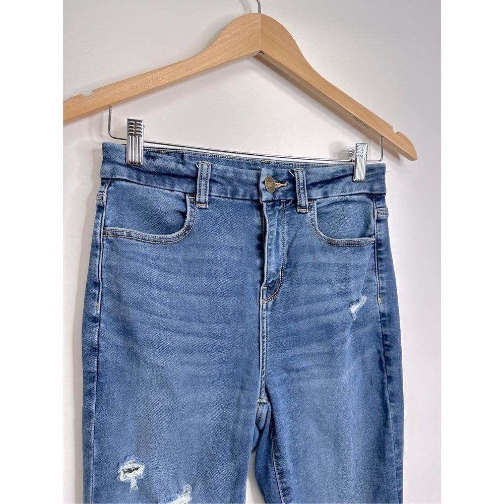 American Eagle Jeans Womens Distressed Blue Pants Stretch Size 4 - Picture 5 of 11